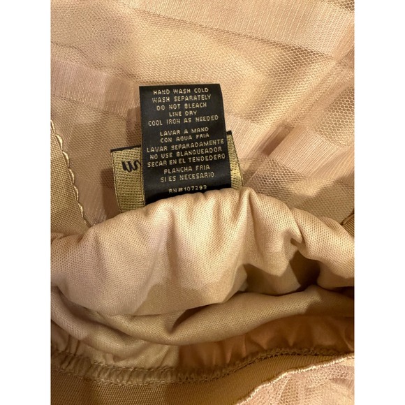 Metrowear Mesh Overlay Skirt Beige Med A-Line Midi Sheer Layered Party Feminine - Picture 5 of 5